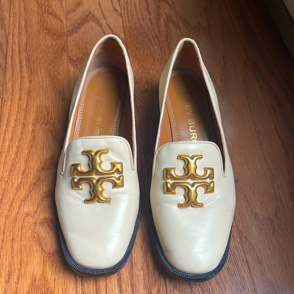 Tory Burch Shoes - Tory Burch leather Eleanor Heeled Loafers - Very Good Condition